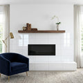 Polar White Marble Tile 12x24 Polished — Living Room fireplace surround