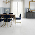 Polar White Marble Tile 18x18 Honed — Dining Room floor