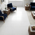Polar White Marble Tile 18x18 Honed — Family Room floor