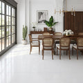 Polar White Marble Tile 18x18 Honed — Living Room floor