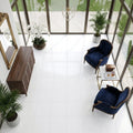 Polar White Marble Tile 18x18 Honed — Sunroom floor