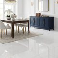 Polar White Marble Tile 18x18 Polished — Dining Room floor