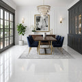 Polar White Marble Tile 18x18 Polished — Living Room floor