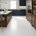 Polar White Marble Tile 18x36 Honed — Kitchen floor
