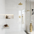 Polar White Marble Tile 18x36 Polished — Bathroom shower wall