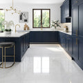Polar White Marble Tile 18x36 Polished — Kitchen floor