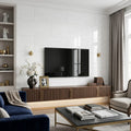 Polar White Marble Tile 18x36 Polished — Living Room feature wall