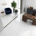 Polar White Marble Tile 18x36 Polished — Living Room floor