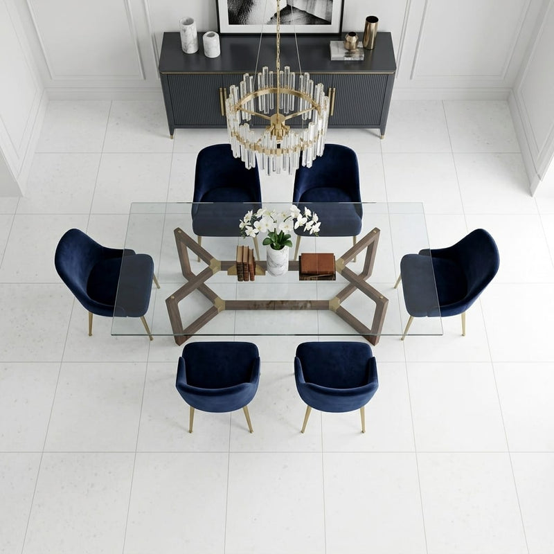 Polar White Marble Tile 24x24 Honed — Dining Room floor