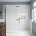 Polar White Marble Tile 24x24 Polished — Bathroom shower wall