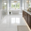 Polar White Marble Tile 24x24 Polished — Primary Bath floor