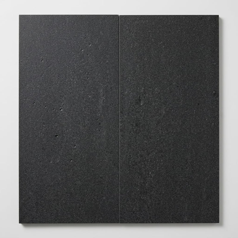 Pompeii Black Basalt Tile 12x24 Honed close-up
