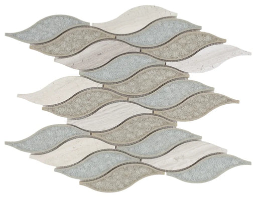 Pontus Blue 10.75x10.75 Marble and Glass Mosaic