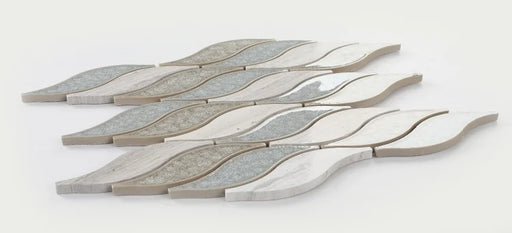 Pontus Blue 10.75x10.75 Marble and Glass Mosaic