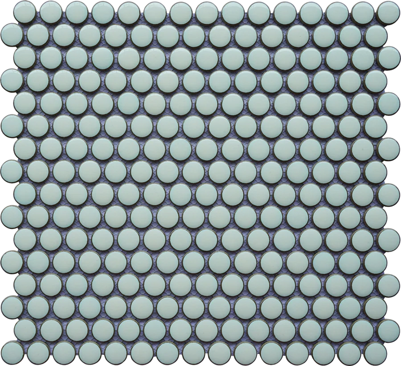 Porcelain Mosaics Antique White 11.45x12.40 Pennyround Porcelain Mosaic Tile