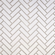 Glazed Herringbone White 1x3 Matte Porcelain Mosaic
