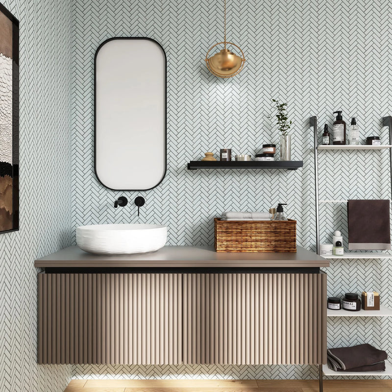 Glazed Herringbone White 1x3 Matte Porcelain Mosaic