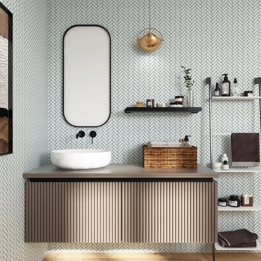Glazed Herringbone White 1x3 Matte Porcelain Mosaic