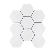 Solids Hex Mosaic 2x2 White Matte Porcelain Mosaic