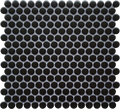 Porcelain Mosaics Black 11.45x12.40 Pennyround Matte Porcelain Mosaic Tile