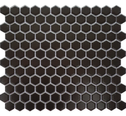 Porcelain Mosaics Black 2x2 Hexagon Matte Porcelain Mosaic Tile