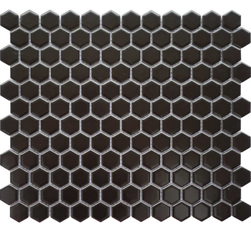 Porcelain Mosaics Black 2x2 Hexagon Matte Porcelain Mosaic Tile