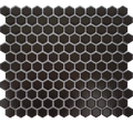 Porcelain Mosaics Black Matte 1x1 Hexagon Mosaic Tile