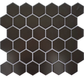 Porcelain Mosaics Black Matte 1x1 Hexagon Mosaic Tile