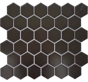 Porcelain Mosaics Black Matte 1x1 Hexagon Mosaic Tile