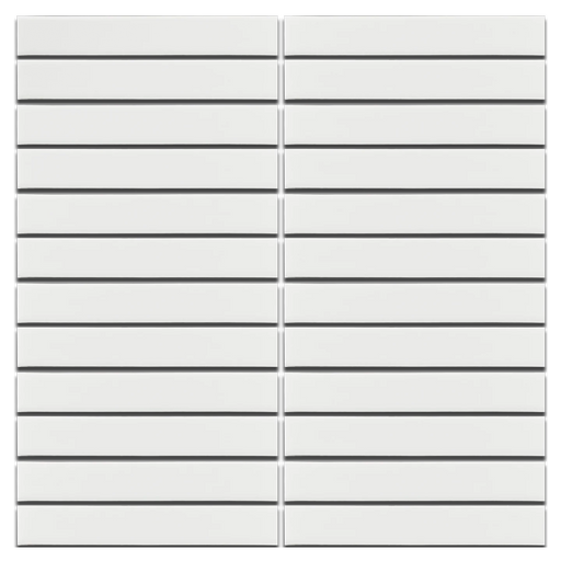 Stage Grid White 1x6 Natural Ceramic Mosaic