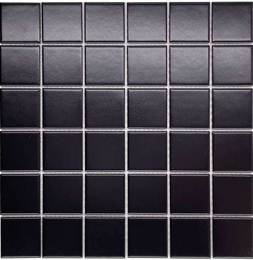 Square Black 2x2 Matte Porcelain Mosaic
