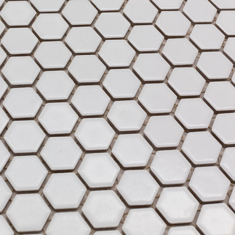 Square White 1x1 Matte Porcelain Mosaic