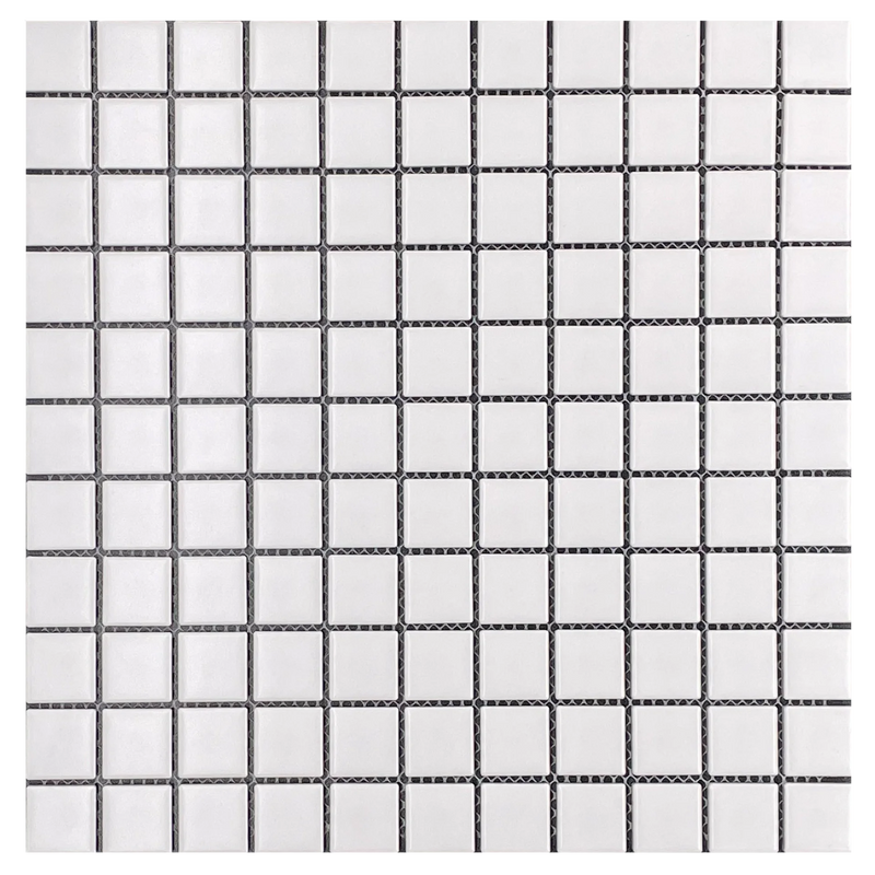 Square White 1x1 Matte Porcelain Mosaic