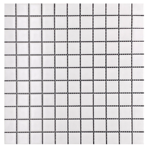 Square White 1x1 Matte Porcelain Mosaic