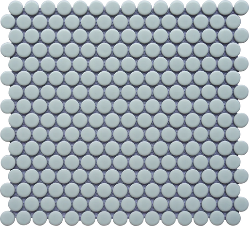 Porcelain Mosaics White Bright 11.45x12.40 Pennyround Gloss Porcelain Mosaic Tile