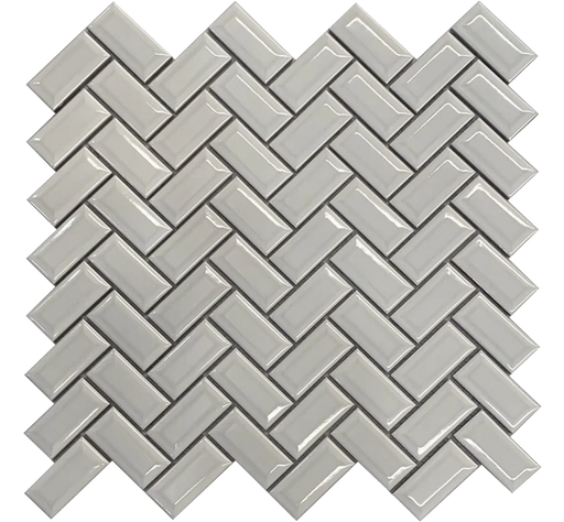Porcelain Mosaics White Bright 12x12 Diamond Herringbone Gloss Porcelain Mosaic Tile