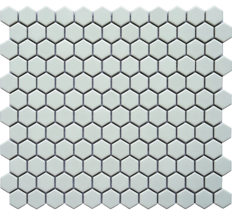 Porcelain Mosaics White 2x2 Hexagon Matte Porcelain Mosaic Tile