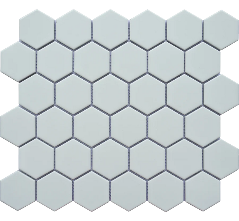 Porcelain Mosaics White 2x2 Hexagon Matte Porcelain Mosaic Tile
