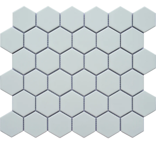 Porcelain Mosaics White 1x1 Hexagon Matte Porcelain Mosaic Tile