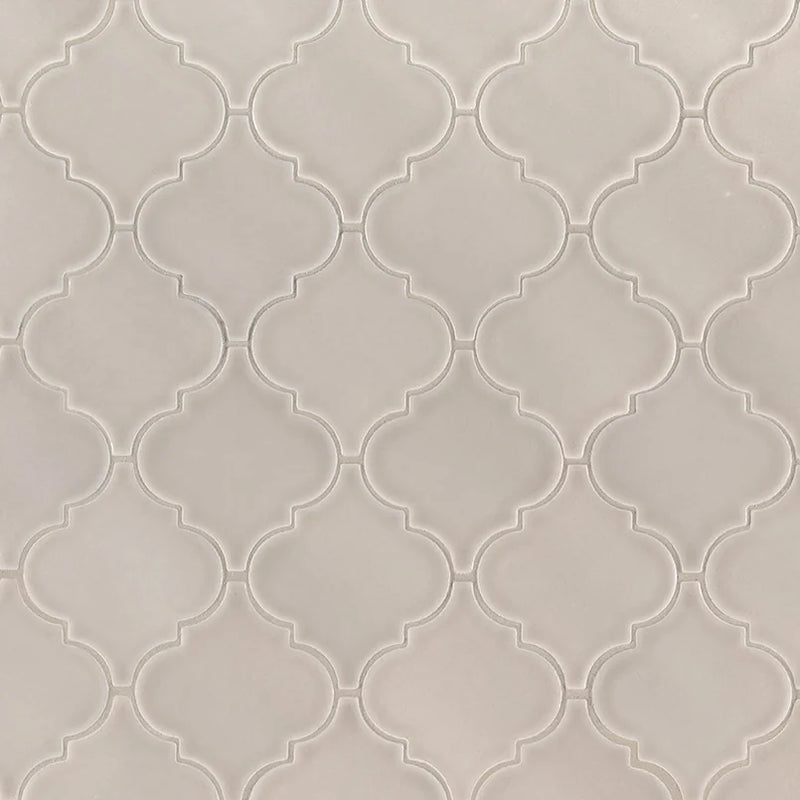 Portico Pearl Arabesque Pattern Glossy Ceramic Mosaic Tile