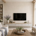 Porto Beige 18x36 Brushed Limestone Tile — Living Room feature wall