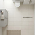 Porto Beige Limestone Tile 16x24 Honed — Bathroom floor