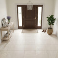 Porto Beige Limestone Tile 18x18 Honed — Foyer floor