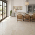 Porto Beige Limestone Tile 18x18 Honed — Living Room floor