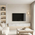 Porto Beige Limestone Tile 18x36 Brushed — Living Room feature wall