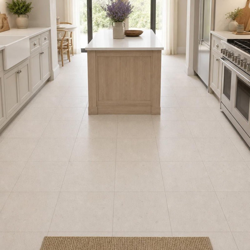 Porto Beige (Semi Rijo) 12x12 Honed Natural Limestone Tile — Kitchen floor