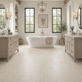 Porto Beige (Semi Rijo) 12x24 Honed Limestone Tile — Bathroom floor