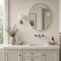 Porto Beige (Semi Rijo) 12x24 Honed Limestone Tile — Bathroom vanity wall