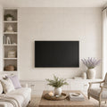 Porto Beige (Semi Rijo) 12x24 Honed Limestone Tile — Living Room feature wall