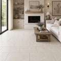 Porto Beige (Semi Rijo) 12x24 Honed Limestone Tile — Living Room floor